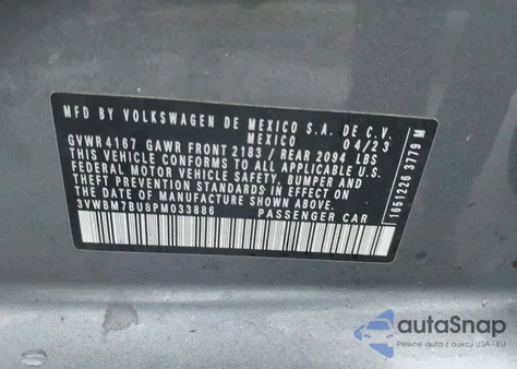 2023 Volkswagen Jetta 1.5T Sport from USA, damaged, VIN 3VWBM7BU8PM033886